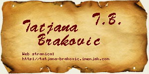 Tatjana Braković vizit kartica